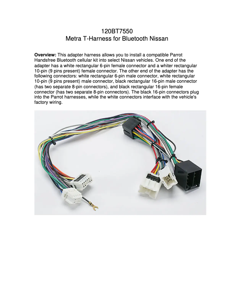 Page n°1 - Manuel utilisateur Metra BT-7550