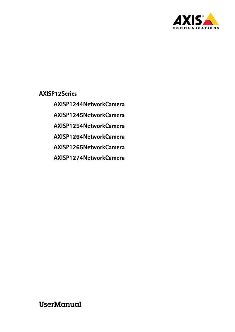 Page 1 de la notice Manuel utilisateur Axis P1245