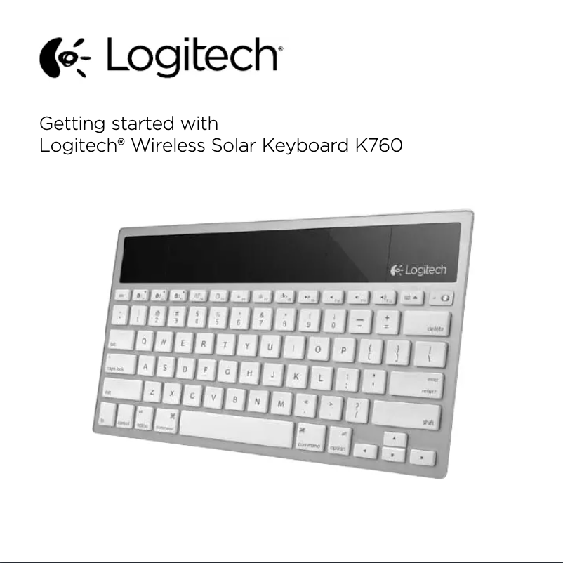 Image de la première page du manuel de l'appareil Wireless Solar Keyboard K760