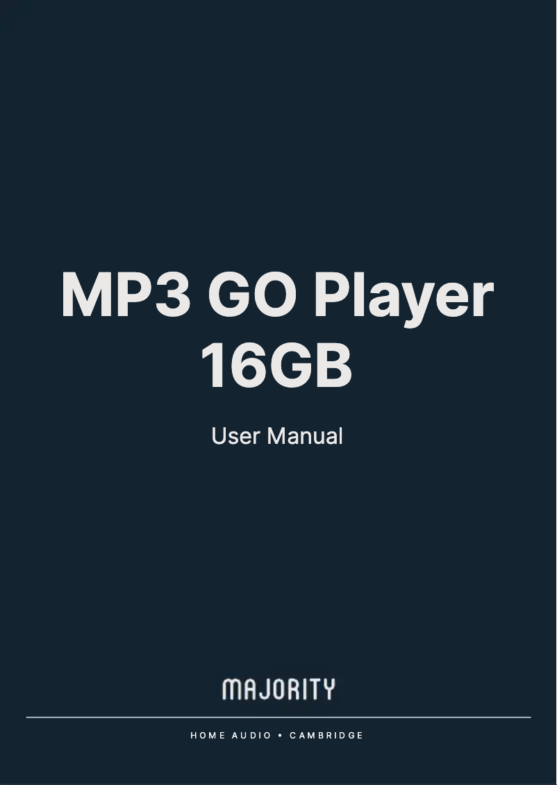 Page n°1 - Manuel utilisateur Majority MP3 Go