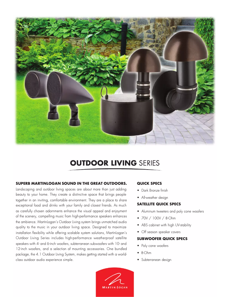 Page 1 de la notice Brochure Martin Logan ODSUB100