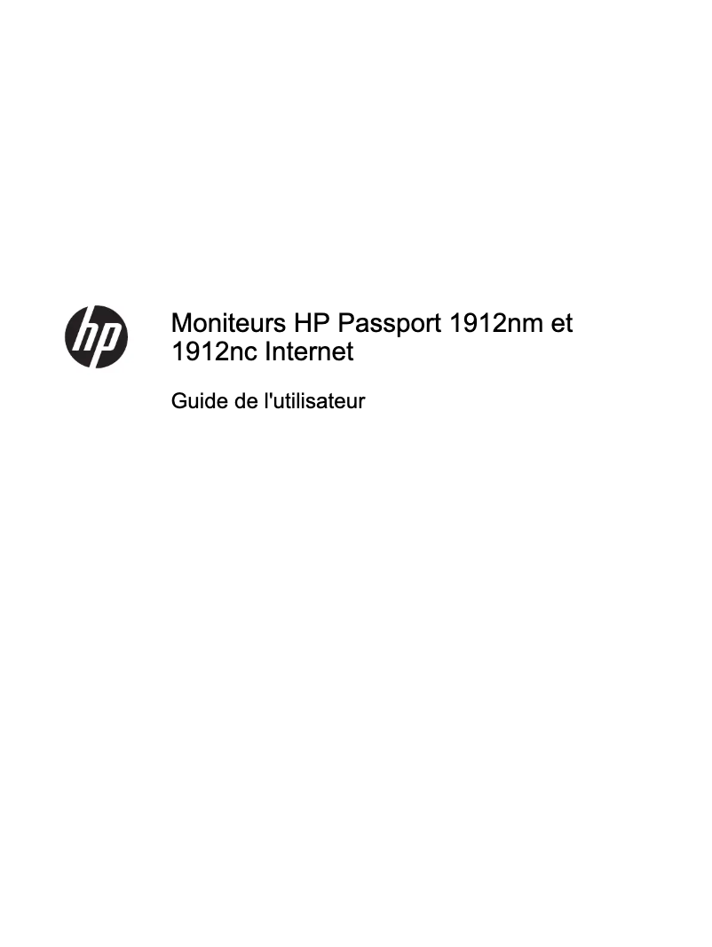 Page 1 de la notice Manuel utilisateur HP Passport 1912nm