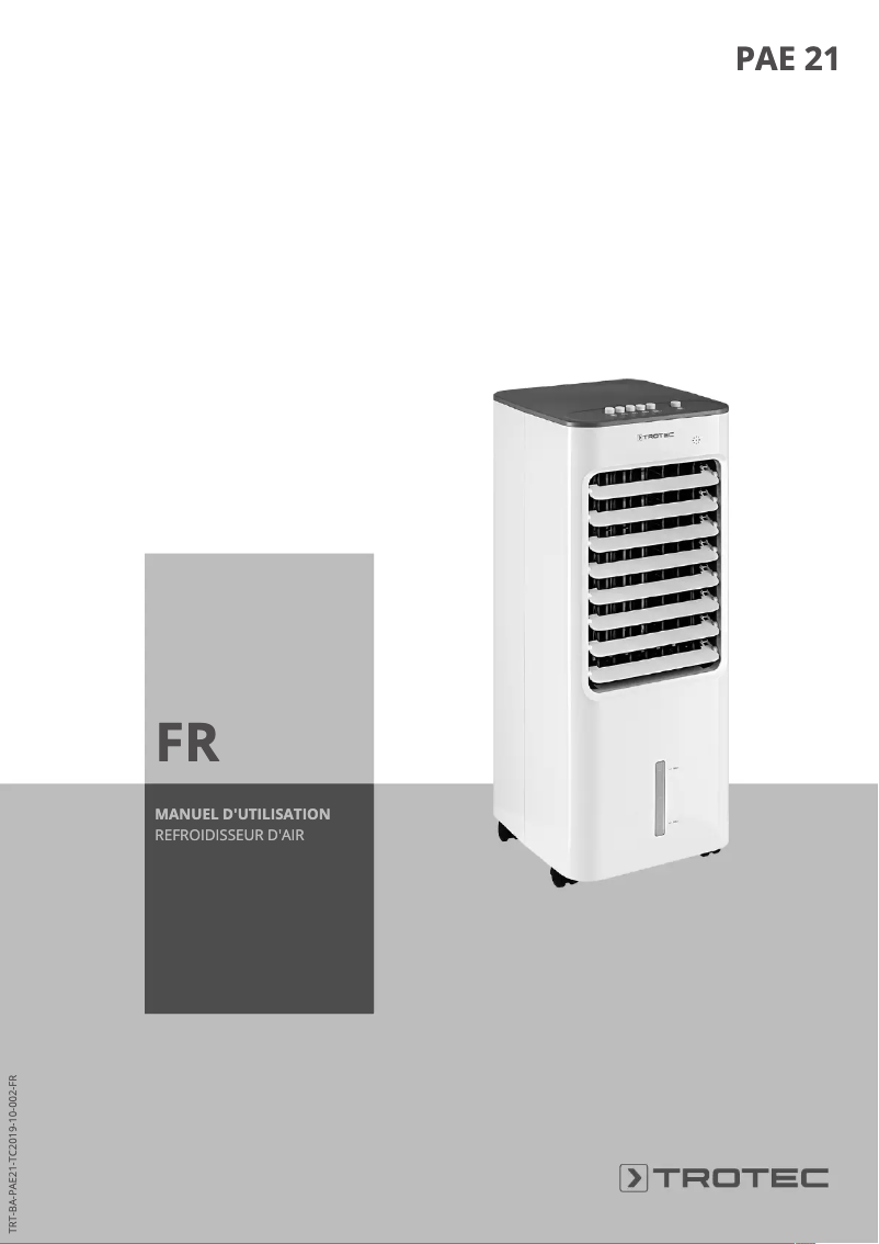 Page n°1 - Manuel utilisateur Trotec PAE 21