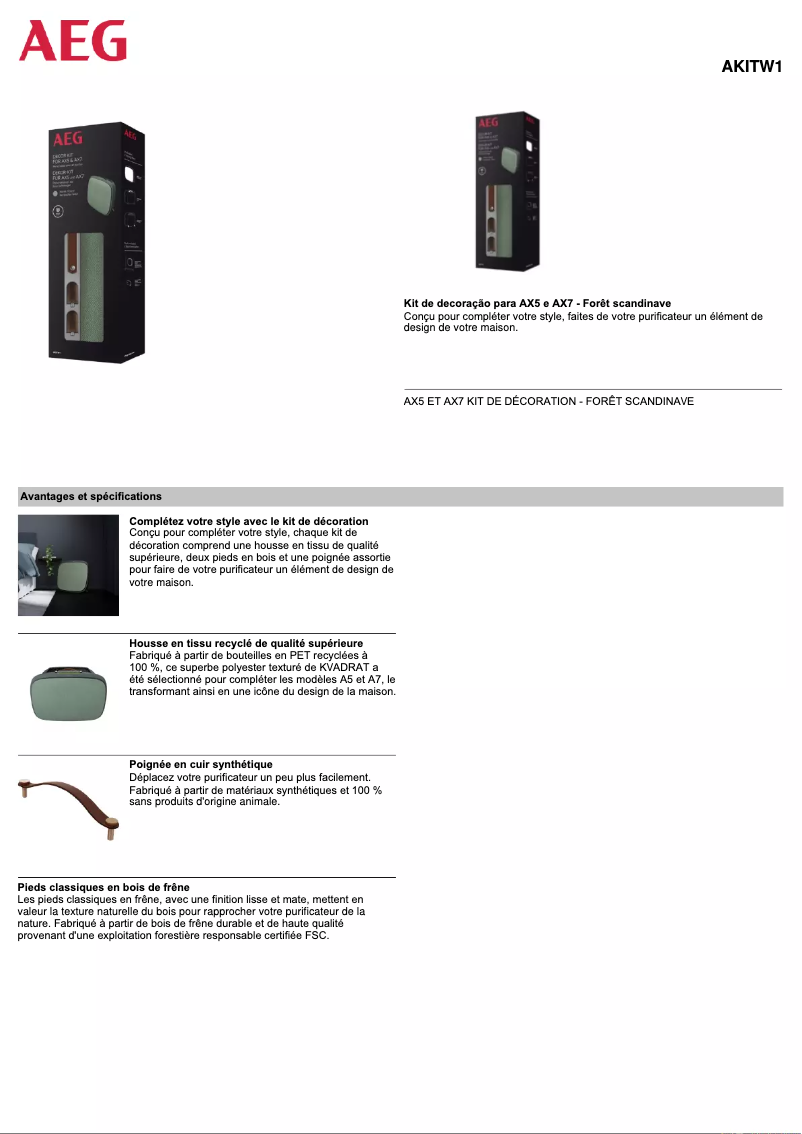 Page n°1 - Manuel utilisateur AEG AKITW1