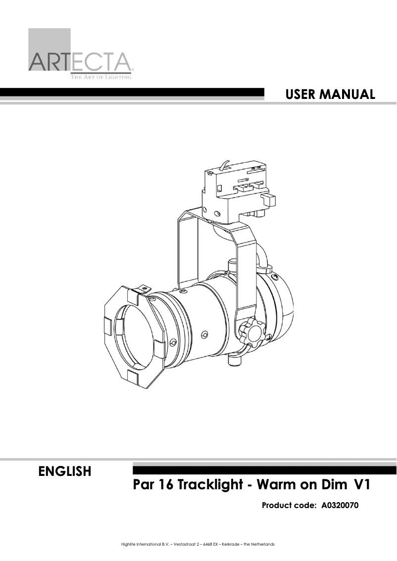 Image de la première page du manuel de l'appareil PAR 16 Track Light Warm-On-Dim
