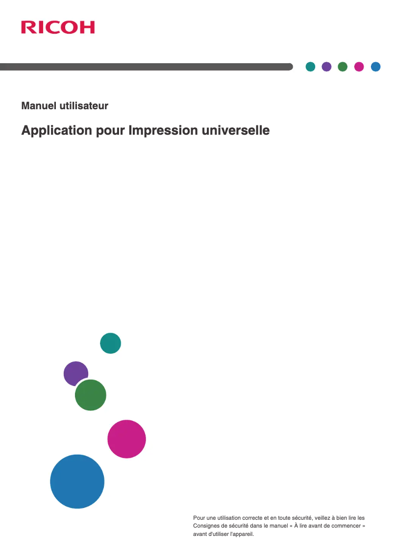 Page 1 de la notice Manuel utilisateur Ricoh IM 9000