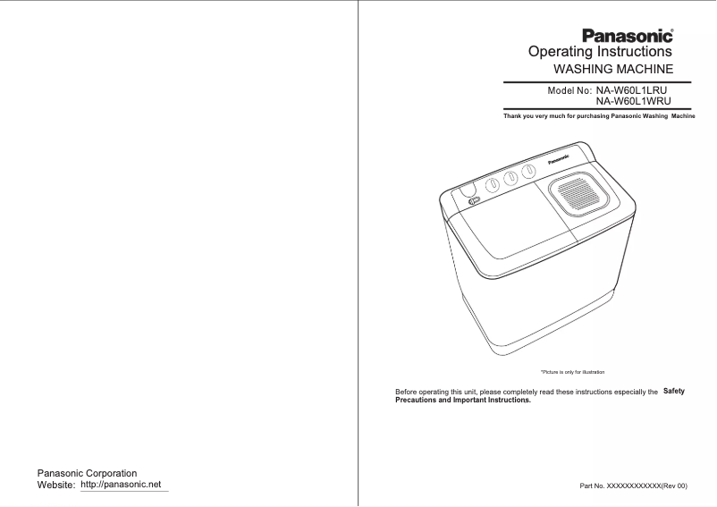 Page n°1 - Manuel utilisateur Panasonic NA-W60L1