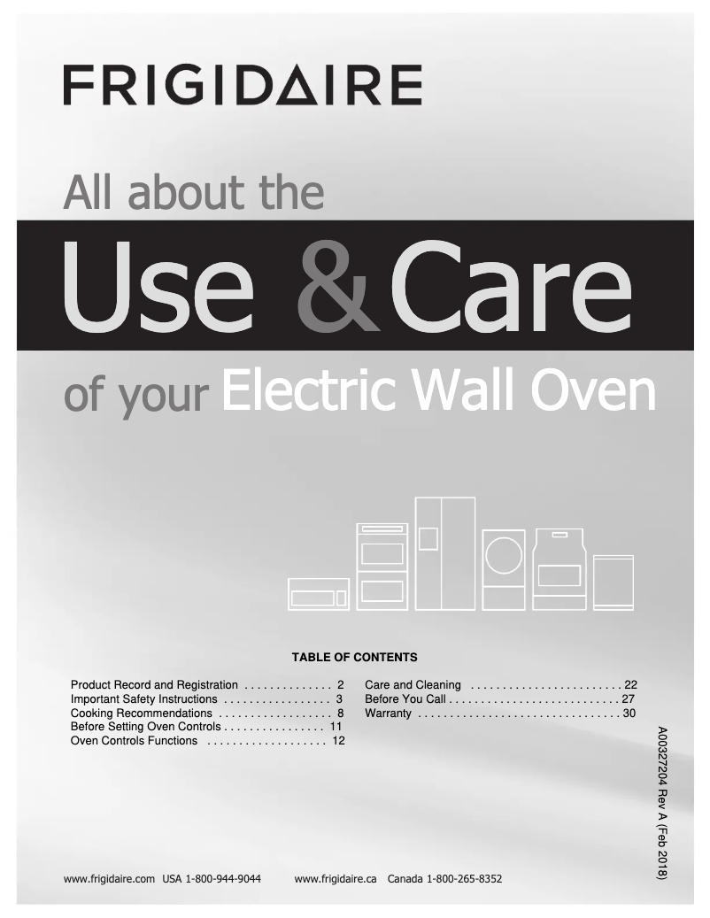 Page n°1 - Manuel d'utilisation et d'entretien Frigidaire FFEW2426UW