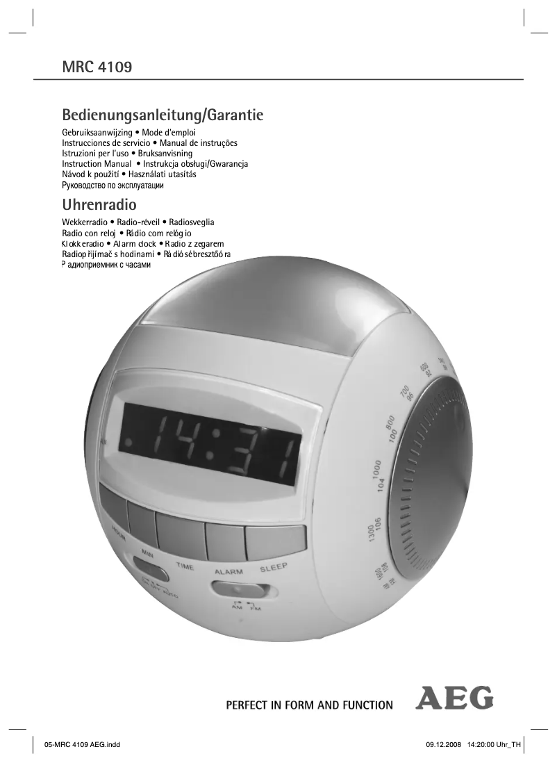 Página 1 del manual Manual de usuario AEG MRC 4109