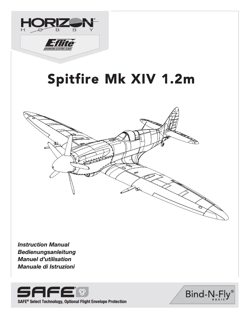 Page 1 de la notice Manuel utilisateur E-flite Spitfire Mk XIV 1.2m