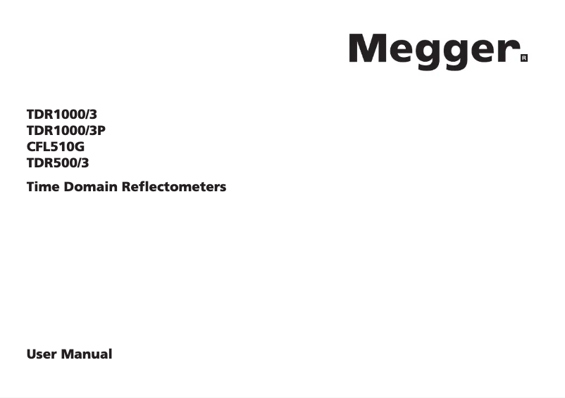 Page 1 de la notice Manuel utilisateur Megger CFL510G