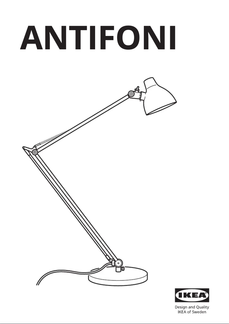 Page 1 de la notice Manuel utilisateur Ikea ANTIFONI 203.047.36