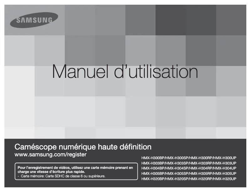 Page 1 de la notice Manuel utilisateur Samsung HMX-H320SP