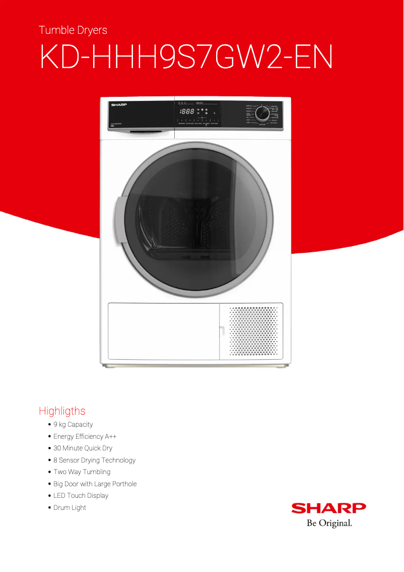 Page n°1 - Manuel utilisateur Sharp KD-HHH9S7GW2
