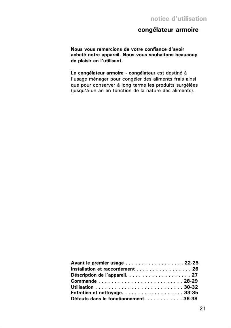 Page 1 de la notice Manuel utilisateur Atag KU1090C