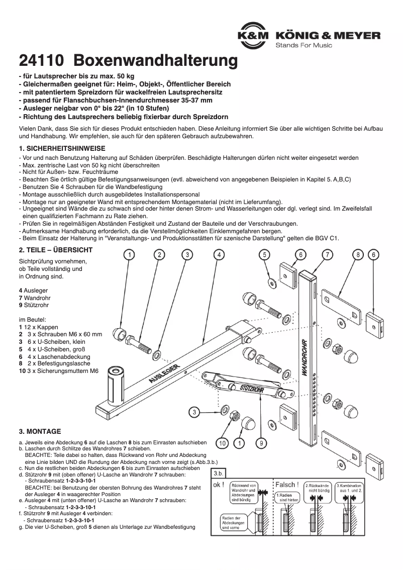 Page 1 de la notice Manuel utilisateur Konig & Meyer 24110