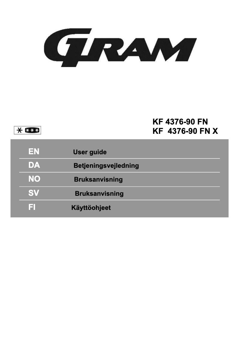 Page n°1 - Manuel utilisateur Gram KF 4376-90 FN X