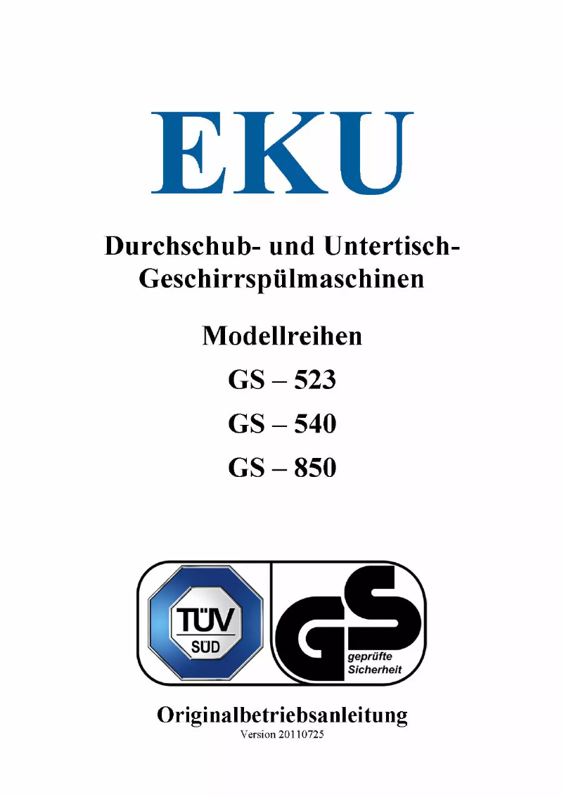 Página 1 del manual Manual de usuario EKU GS-523