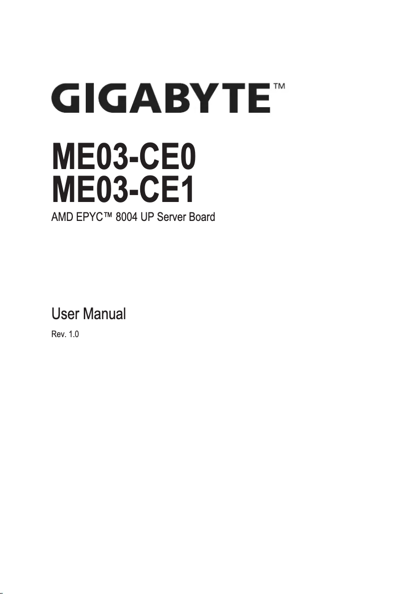 Page n°1 - Manuel utilisateur Gigabyte ME03-CE0