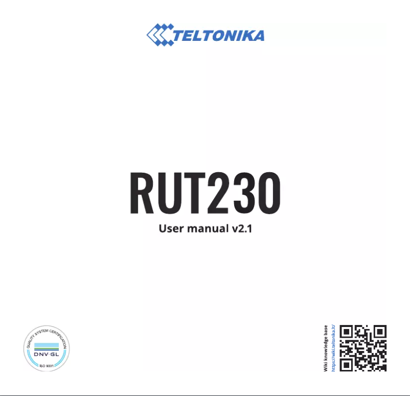 Page 1 de la notice Manuel utilisateur Teltonika RUT2300