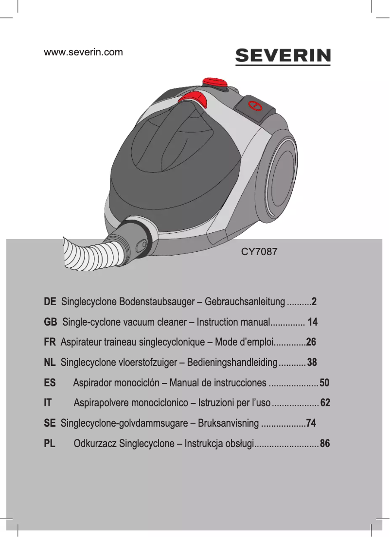 Page 1 de la notice Manuel utilisateur Severin CY 7087