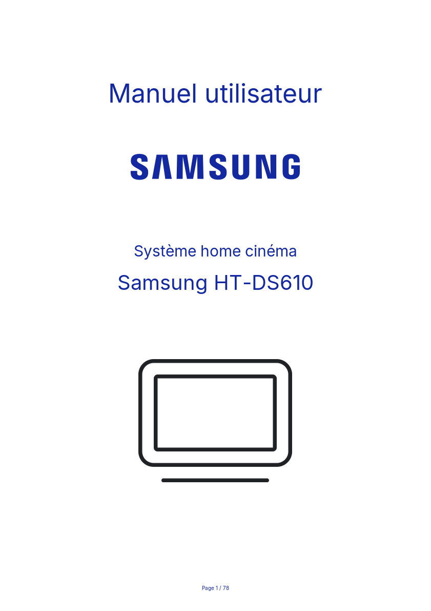 Image de la première page du manuel de l'appareil HT-DS610