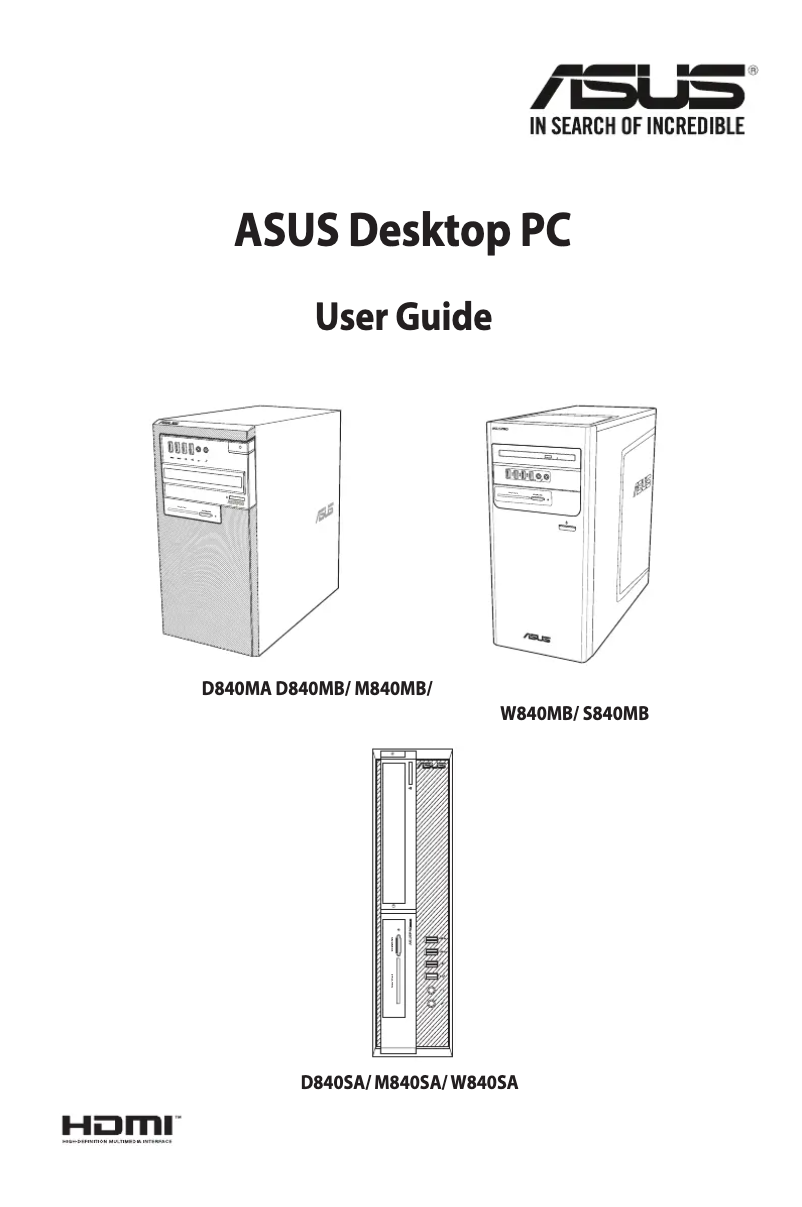 Page 1 de la notice Manuel utilisateur Asus M840MB