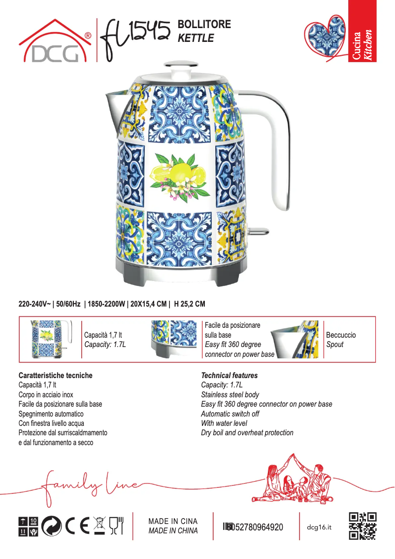 Página 1 del manual Ficha técnica DCG FL1545