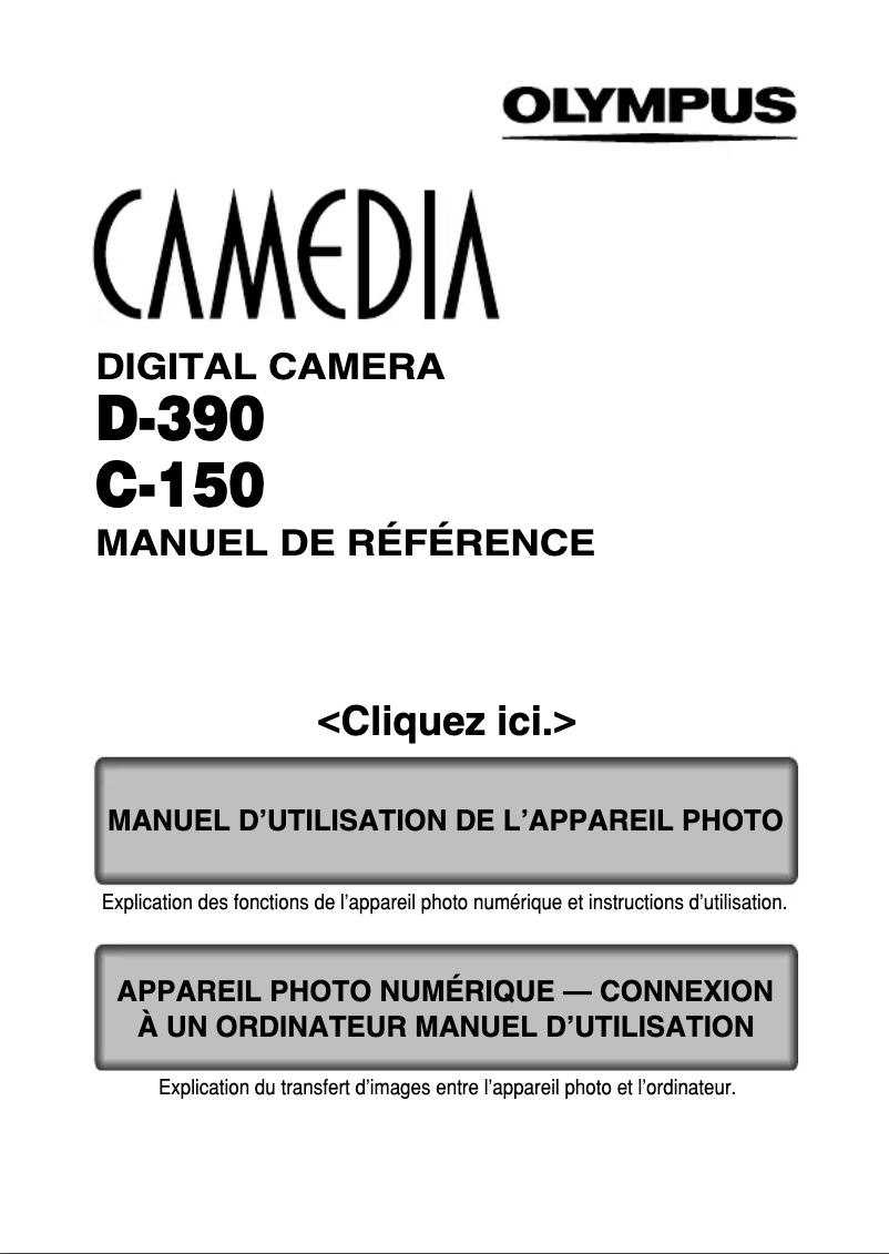 Page 1 de la notice Manuel utilisateur Olympus C-150