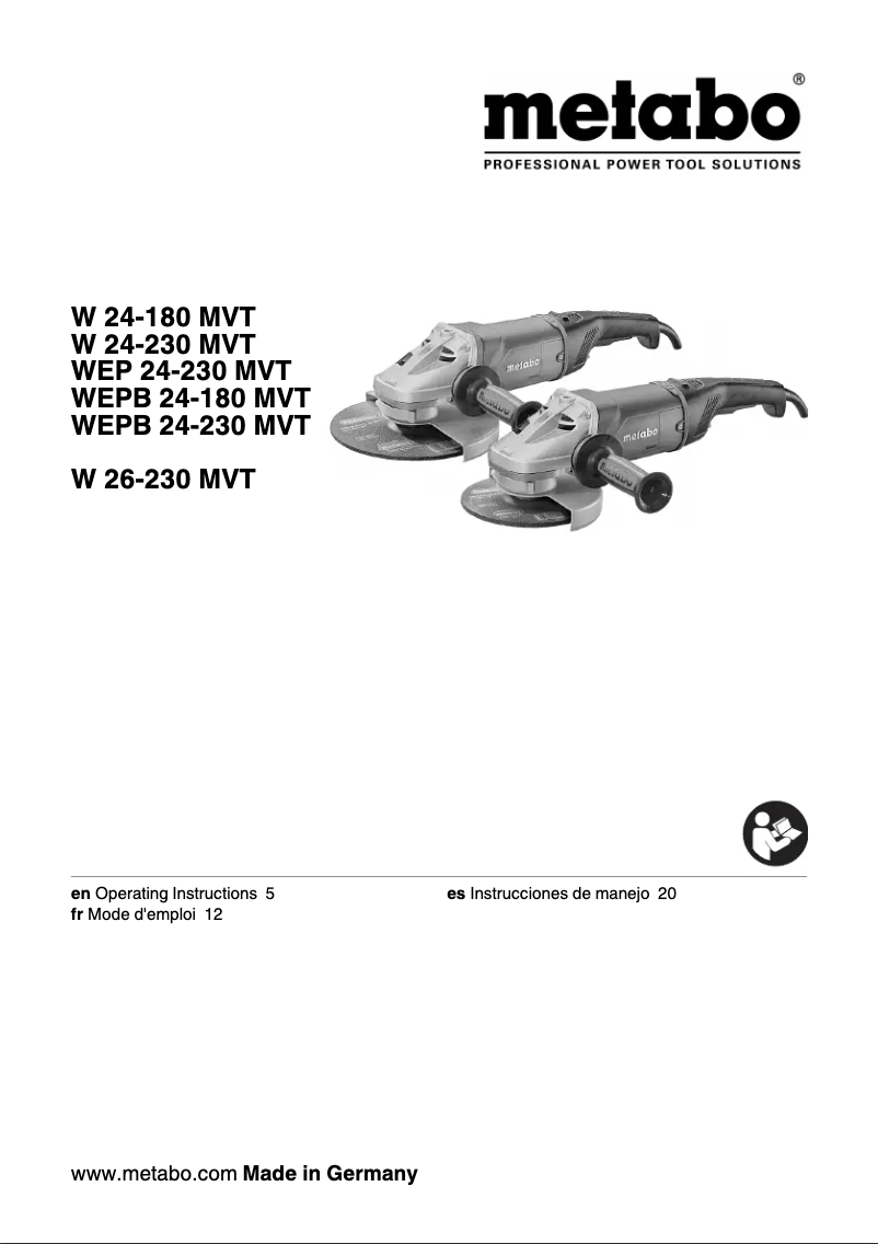 Image de la première page du manuel de l'appareil W 24-180 MVT