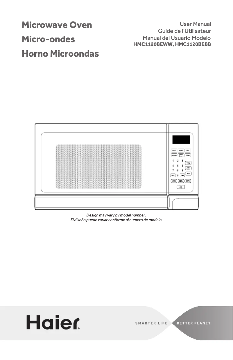 Page 1 de la notice Manuel utilisateur Haier HMC1120BEWW
