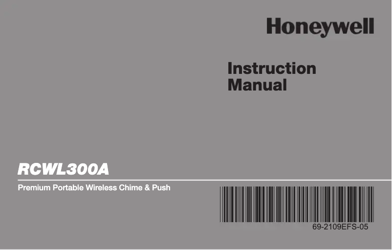 Page n°1 - Manuel utilisateur Honeywell RCWL300A