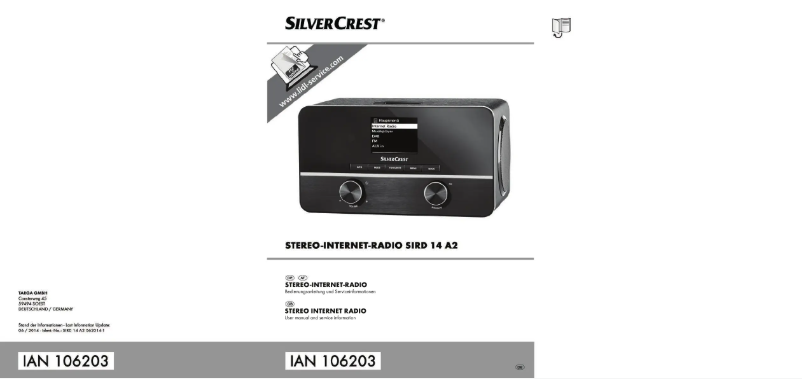Page n°1 - Manuel utilisateur SilverCrest SRID 14 A2