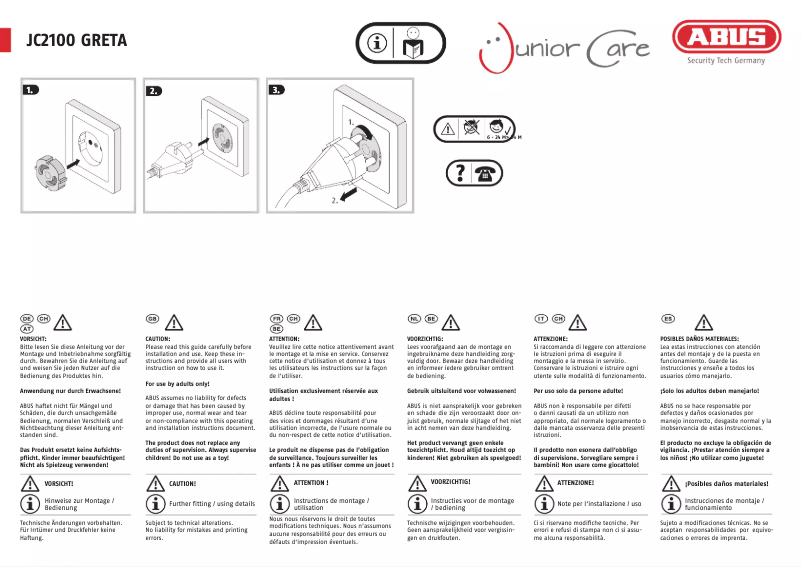 Imagen de la primera página del manual del dispositivo JC2100