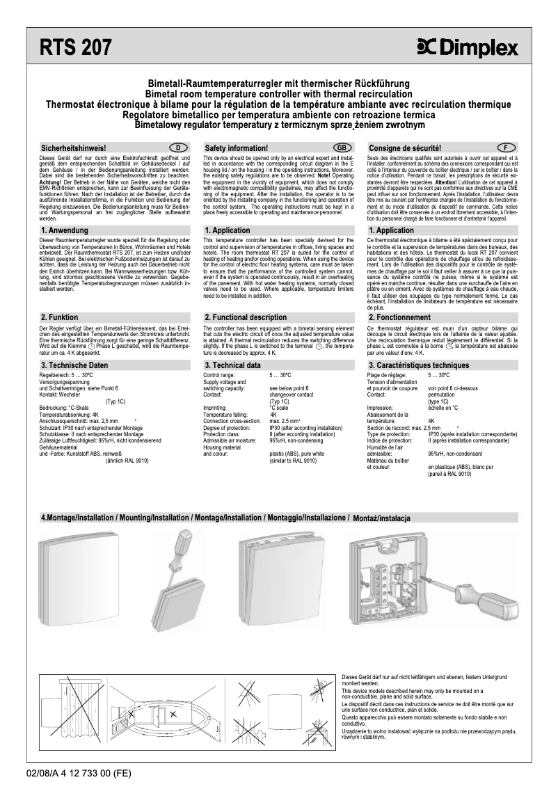 Image de la première page du manuel de l'appareil RTS 207