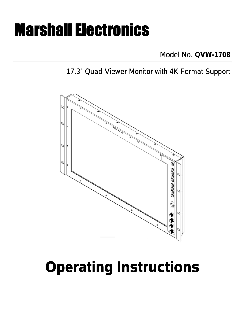 Image de la première page du manuel de l'appareil QVW-1708