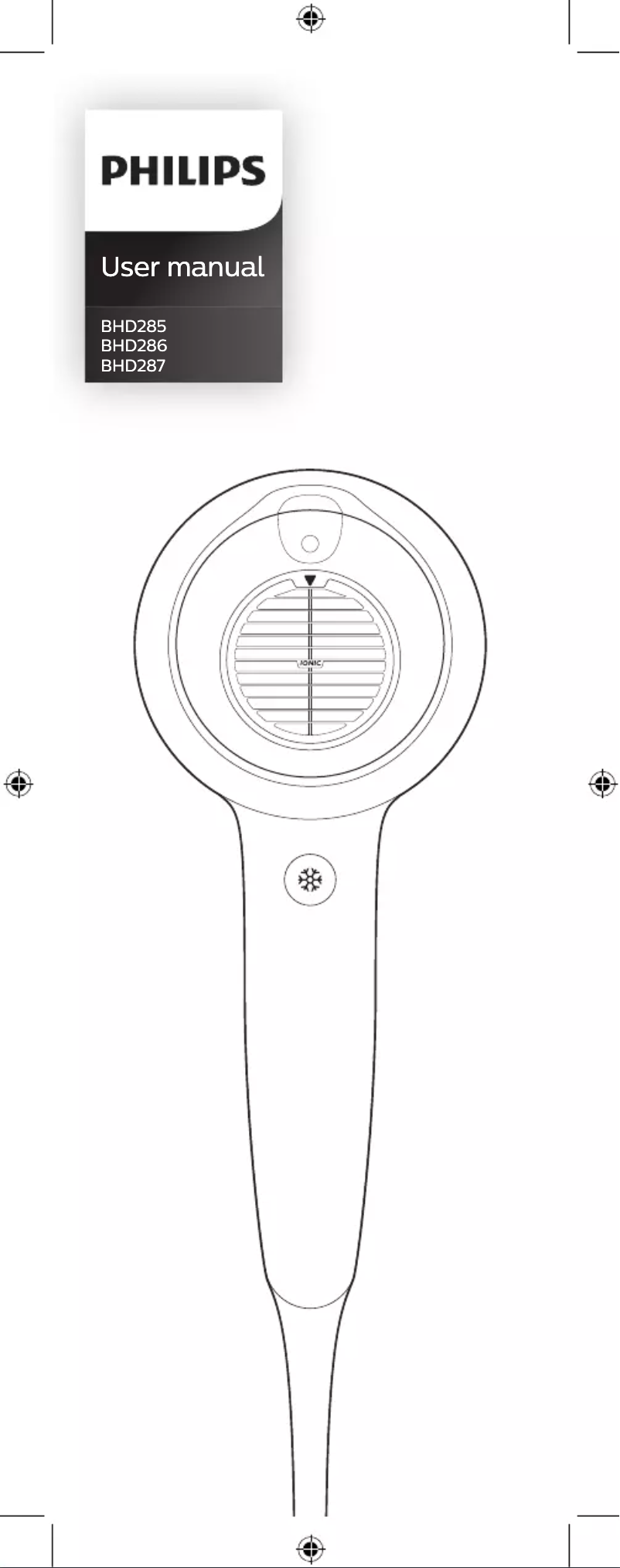 Imagen de la primera página del manual del dispositivo DryCare Prestige SenseIQ BHD287