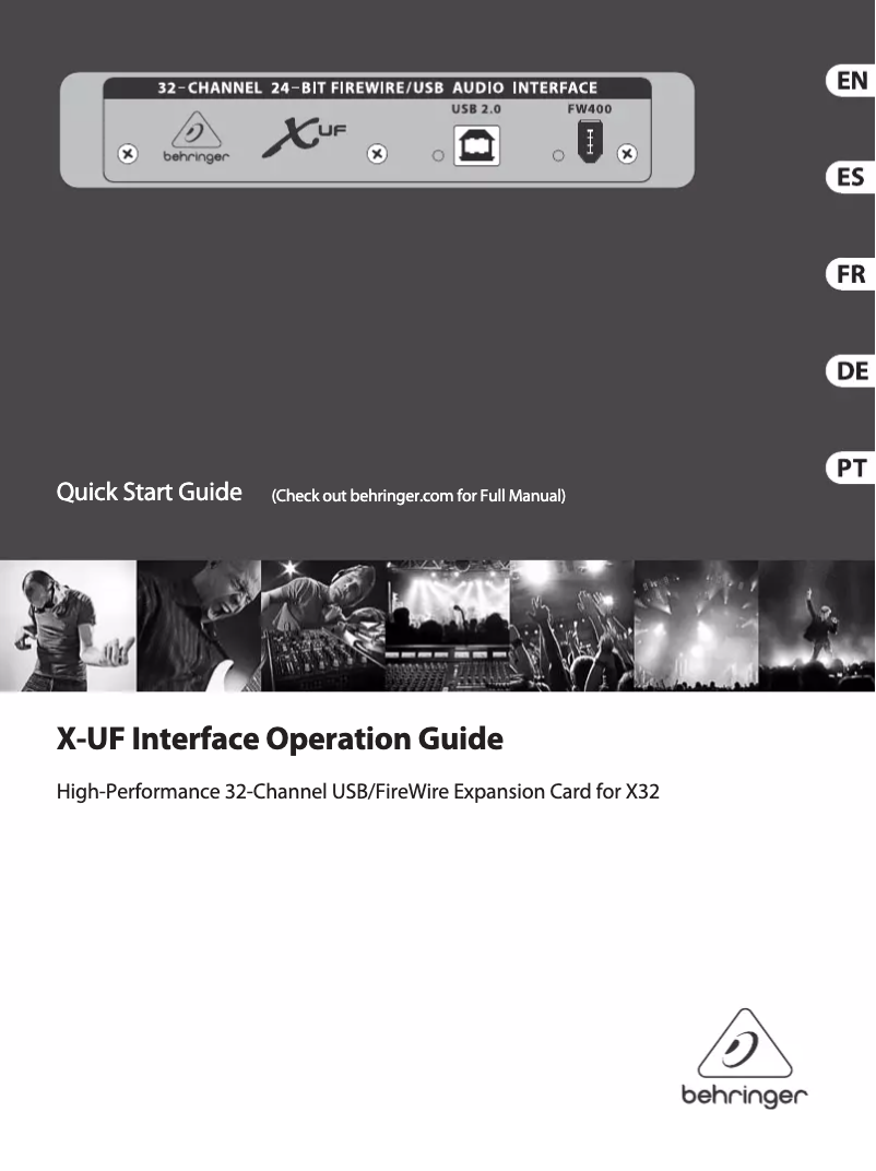 Image de la première page du manuel de l'appareil X-UF Interface