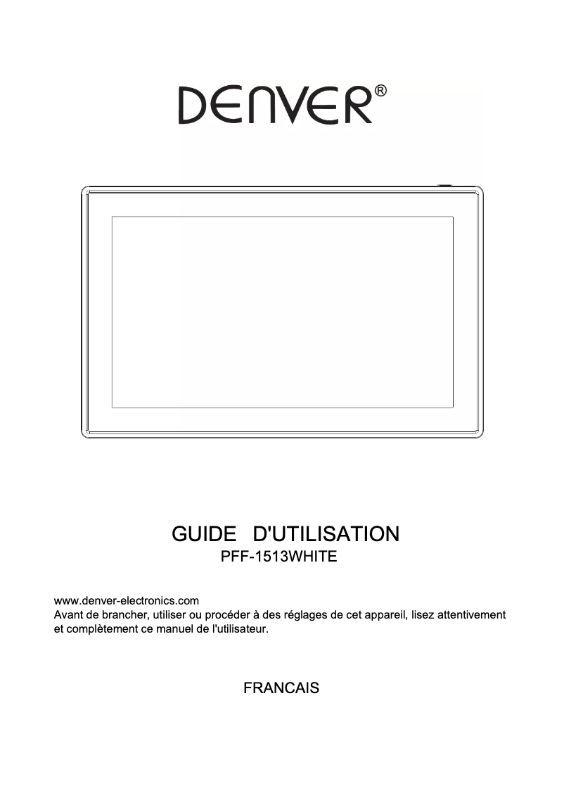 Page 1 de la notice Manuel utilisateur Denver PFF-1513