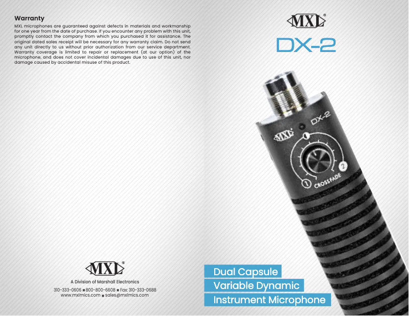 Image de la première page du manuel de l'appareil DX-2