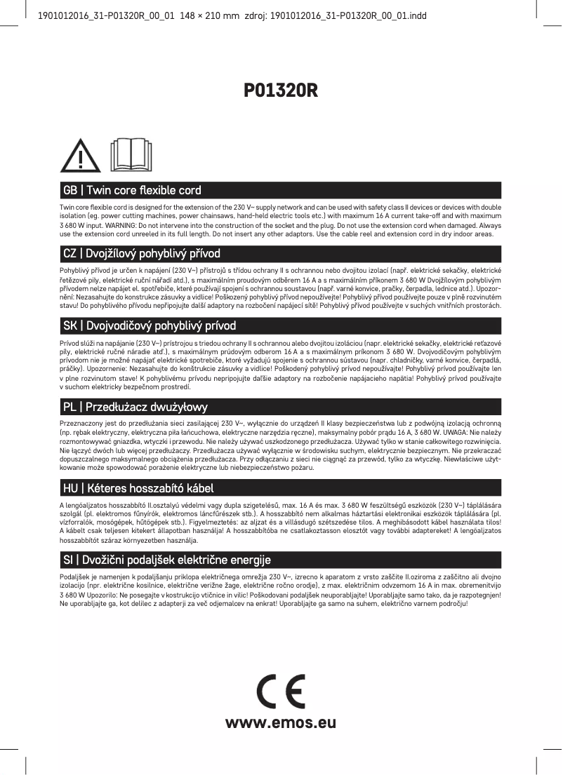 Image de la première page du manuel de l'appareil P01320R