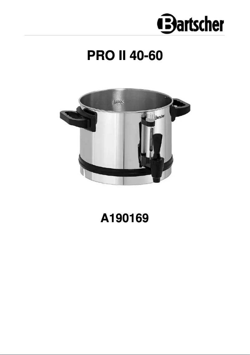 Página 1 del manual Manual de usuario Bartscher PRO II 40-60