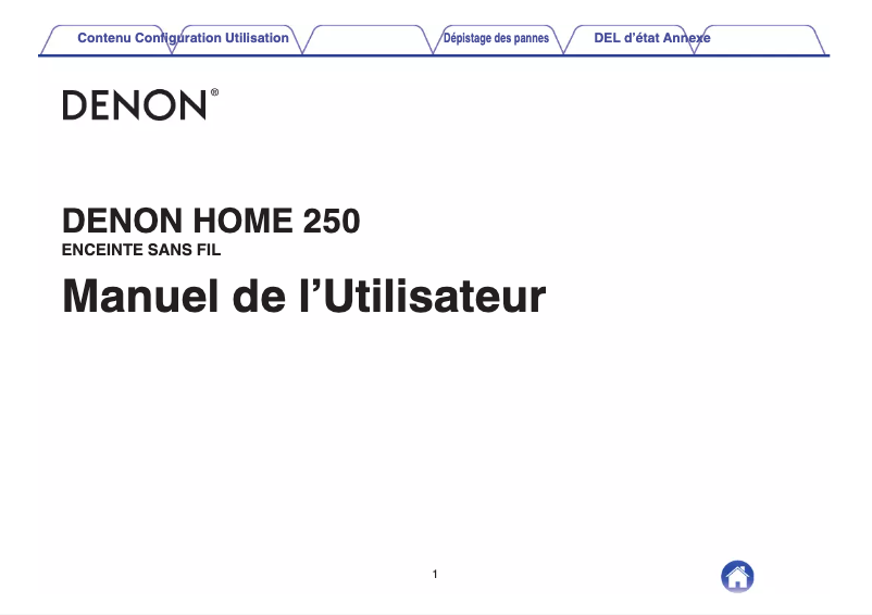 Page 1 de la notice Manuel utilisateur Denon Home 250