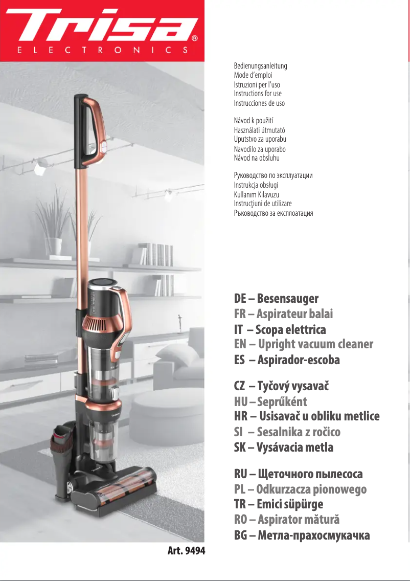 Image de la première page du manuel de l'appareil Quick Clean Prof. T9459