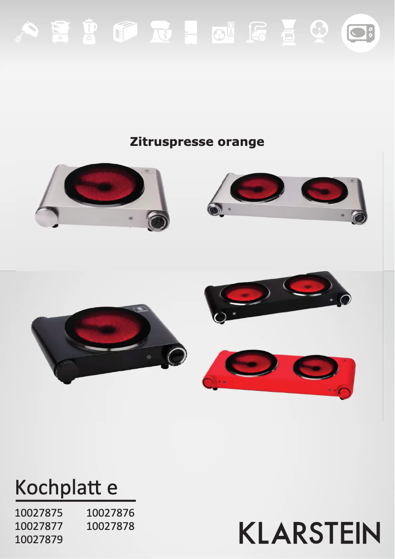 Page 1 de la notice Manuel utilisateur Klarstein 10027876