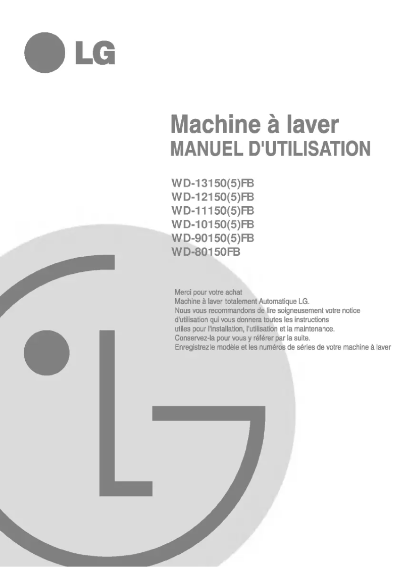 Page n°1 - Manuel utilisateur LG WD-12150FB