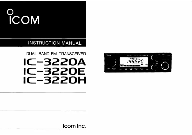 Page 1 de la notice Manuel utilisateur ICOM IC-3220A