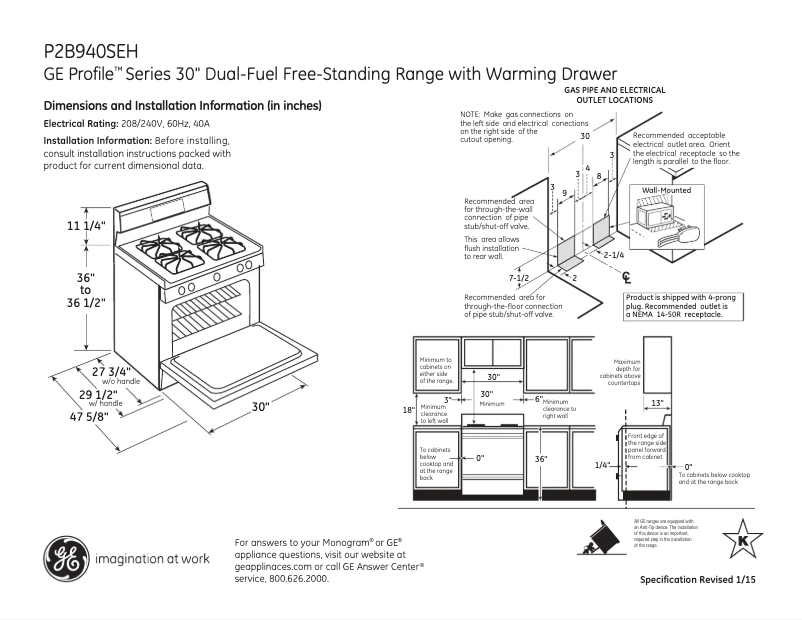 Image de la première page du manuel de l'appareil P2B940SEHSS