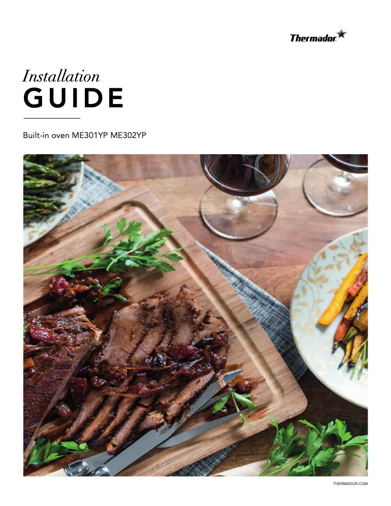 Page 1 de la notice Guide d'installation Thermador ME302YP