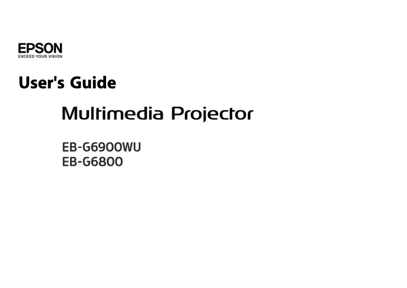 Página 1 del manual Manual de usuario Epson PowerLite Pro G6900WUNL